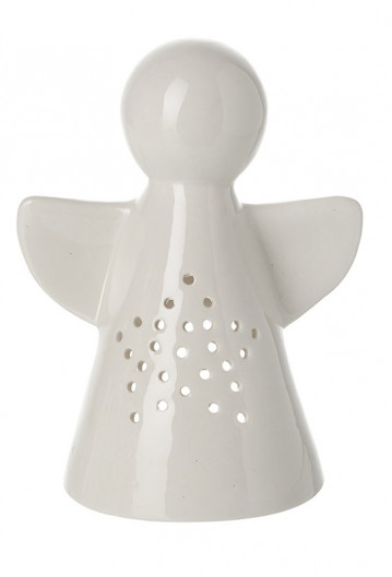 White Ceramic Angel T-Light Holder